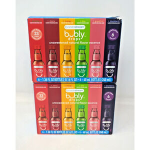 SodaStream Bubly Drops Variety 2 Six Pack Unsweetened Natural Flavor Essence